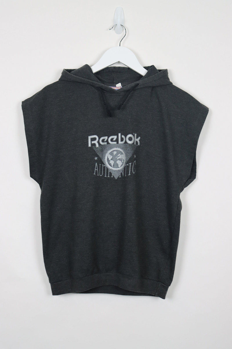 Vintage Reebok Logo Hoodie S - Grey - ENDKICKS