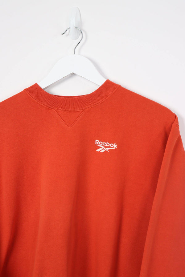 Vintage Reebok Logo Sweatshirt (W) XS - Orange - ENDKICKS