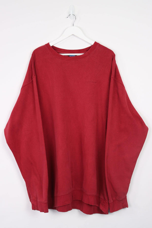 Vintage Reebok Logo Sweatshirt XXXL - Red - ENDKICKS