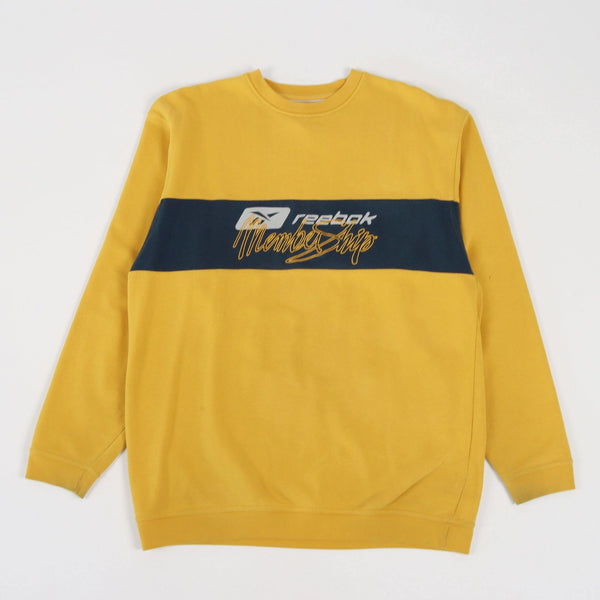Vintage Reebok Membership Sweatshirt L - Yellow - ENDKICKS