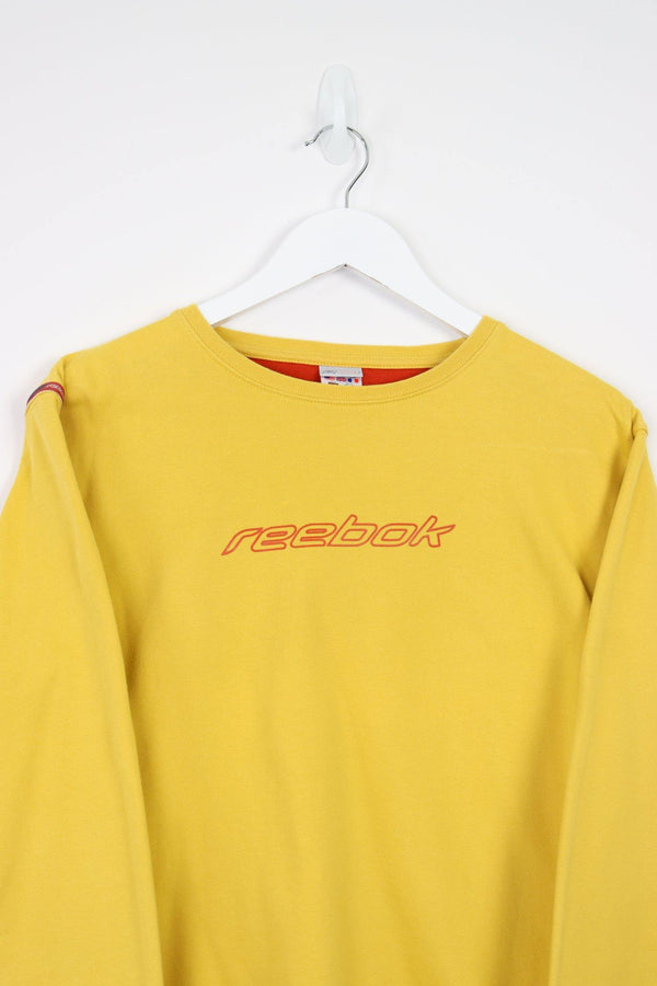 Vintage Reebok Spellout Sweatshirt (W) XS - Yellow - ENDKICKS