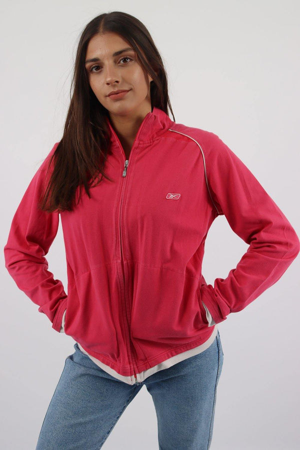 Vintage Reebok Zip Sweatshirt XL - Pink - ENDKICKS