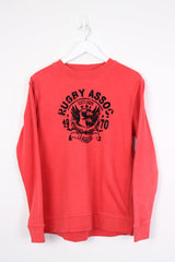Vintage Rugby Logo Sweatshirt (W) L - Red - ENDKICKS