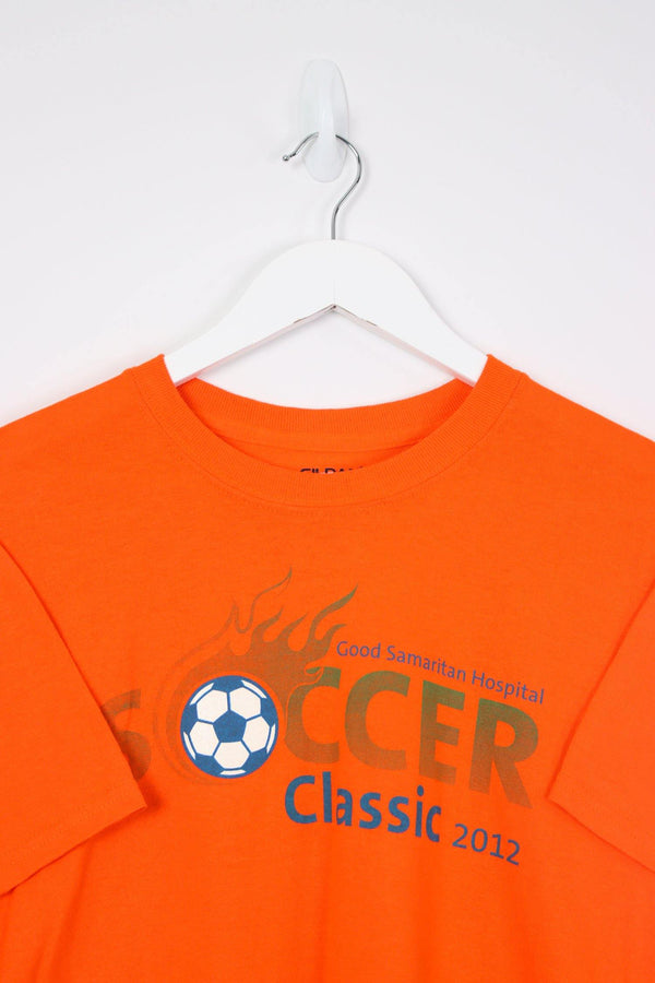 Vintage Soccer Logo T-Shirt M - Orange - ENDKICKS
