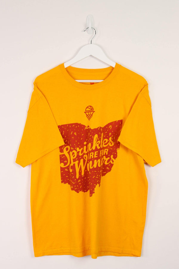 Vintage Sprinkles Logo T-Shirt XL - Yellow - ENDKICKS