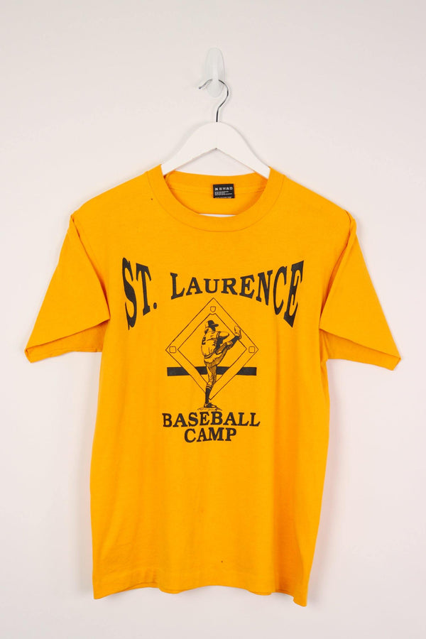 Vintage St. Laurence Baseball T-Shirt M - Yellow - ENDKICKS