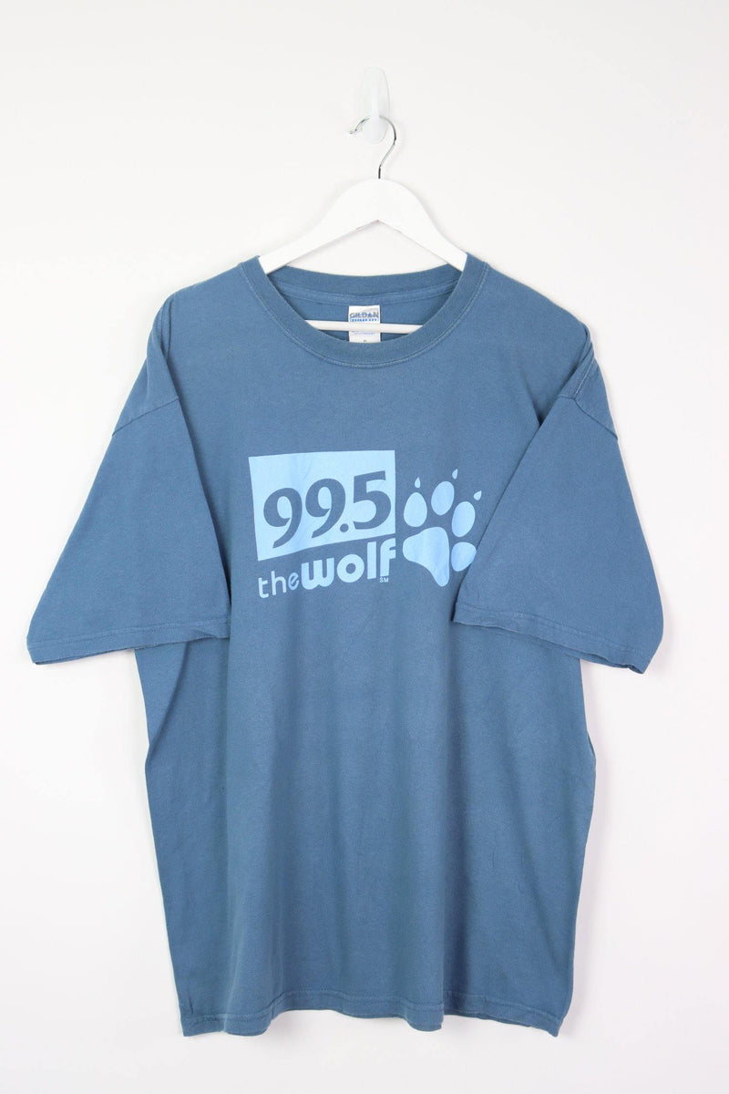 Vintage The Wolf Logo T-Shirt XXL - Blue - ENDKICKS
