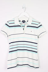 Vintage Tommy Hilfiger Logo Polo Shirt (W) M - White - ENDKICKS