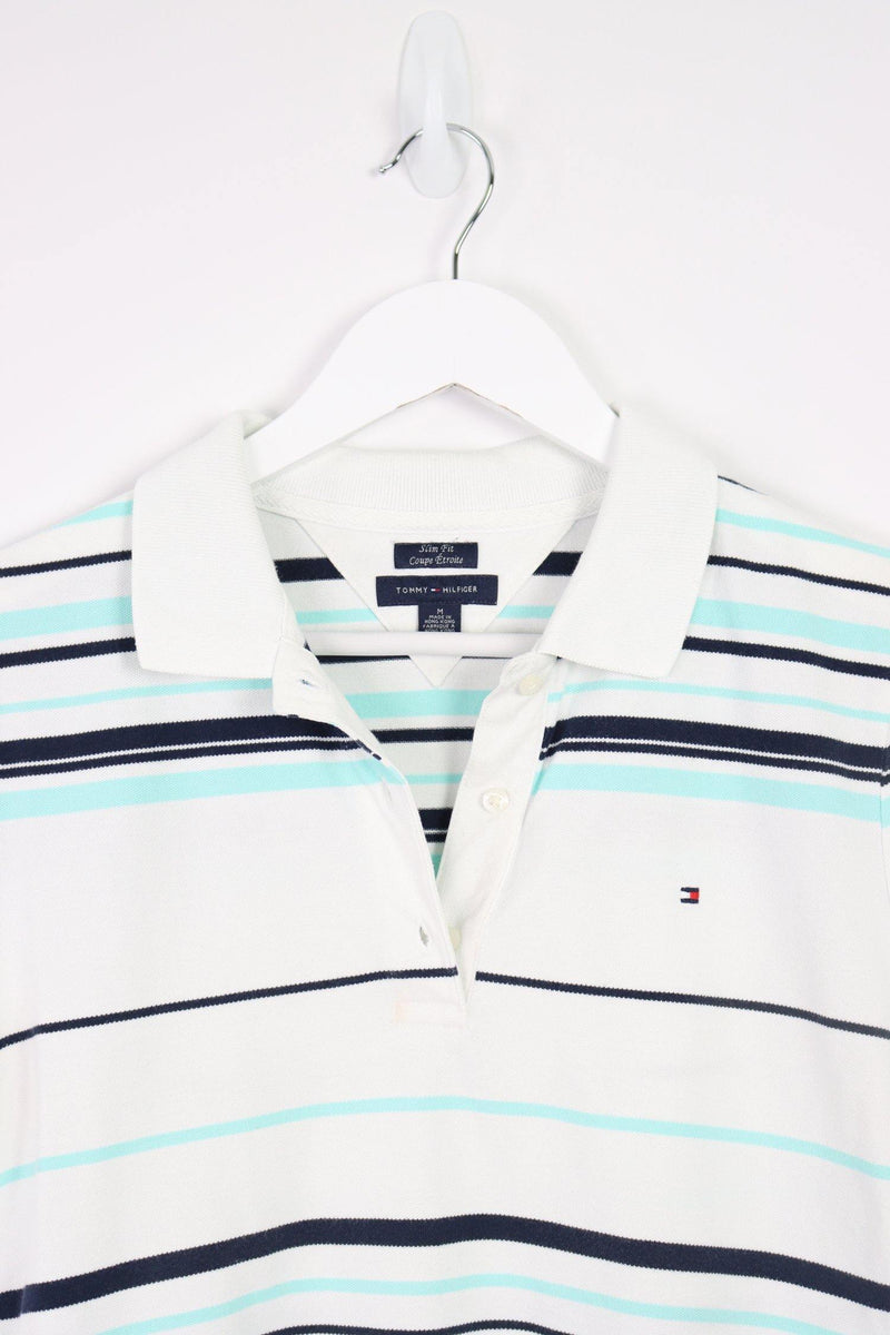 Vintage Tommy Hilfiger Logo Polo Shirt (W) M - White - ENDKICKS