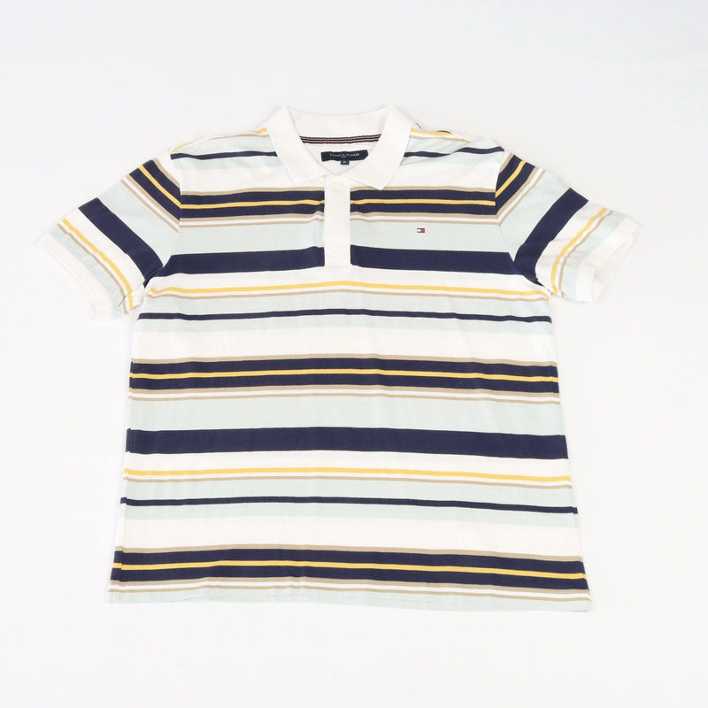 Vintage Tommy Hilfiger Logo Polo Shirt XL - White - ENDKICKS