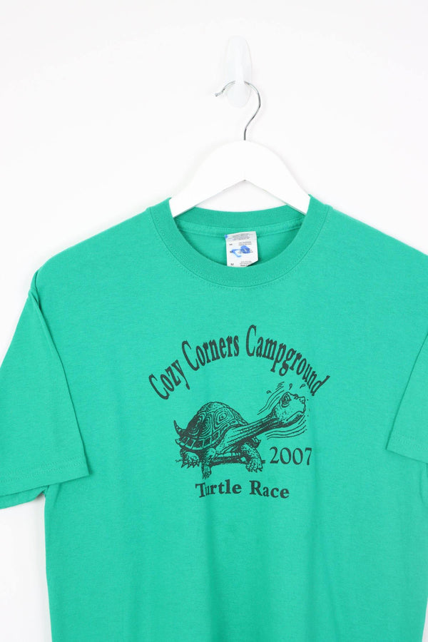 Vintage Turtle Race Logo T-Shirt M - Green - ENDKICKS