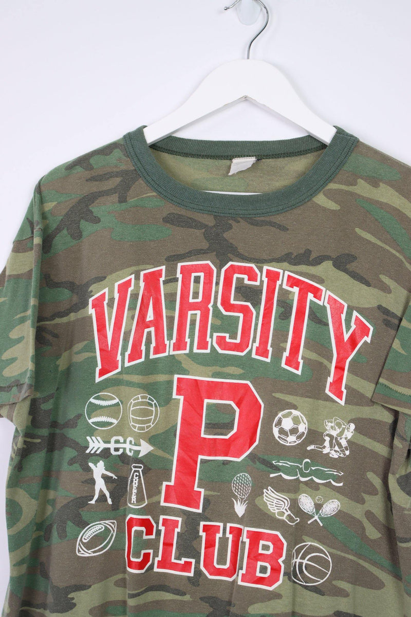 Vintage Varsity Club T-Shirt L - Green - ENDKICKS