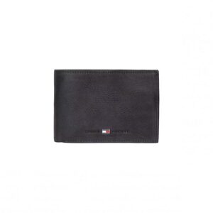 Tommy Hilfiger PORTEFEUILLE EN CUIR PLIABLE EN TROIS NOIRS